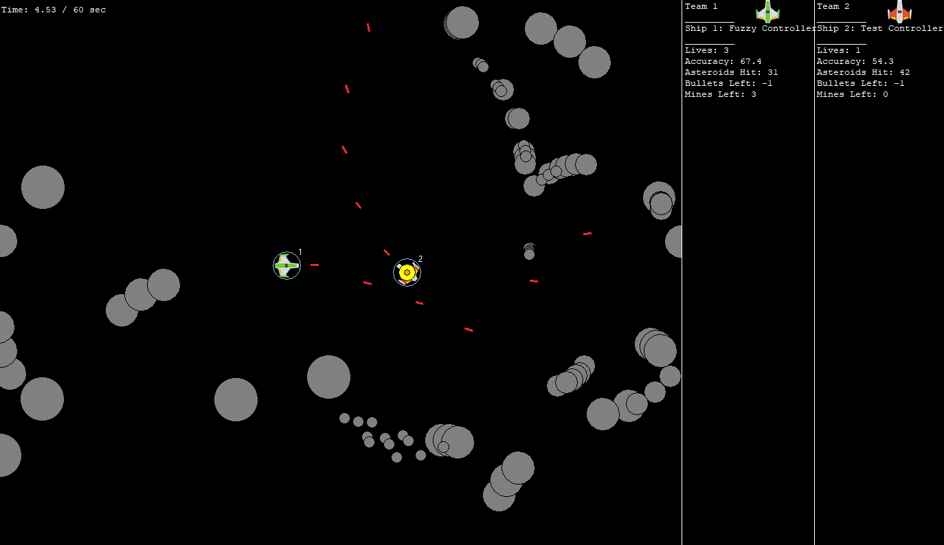 A mockup of Genetic Algorithms Asteroids Bot